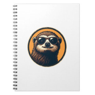 Vintage Sloth Sunglasses Retro Badge Art 2 Notebook
