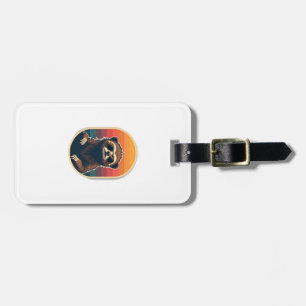 Vintage Sloth Sunglasses Retro Sunset Vector Art 2 Luggage Tag