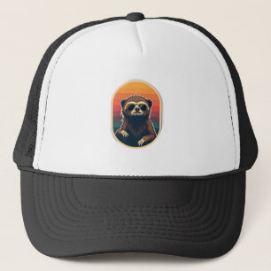 Vintage Sloth Sunglasses Retro Sunset Vector Art 2 Trucker Hat