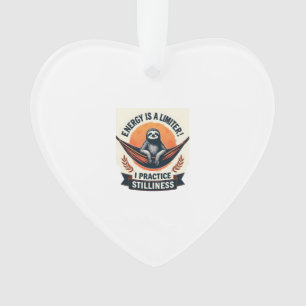 Vintage Sloth Sunset Retro Forest Animal Art 2 Ornament