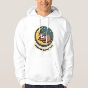Vintage Sloth Tired Quote Funny Retro Animal Desig Hoodie