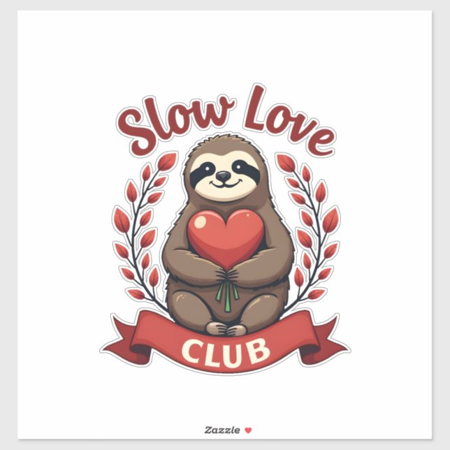 Vintage Sloth Valentine Cute Heart Hands Art 2 (Sheet)