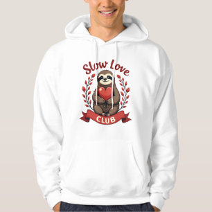 Vintage Sloth Valentine Cute Heart Hands Art 2 Hoodie