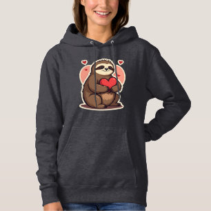 Vintage Sloth Valentine Cute Retro Love Design 2 Hoodie