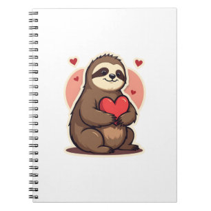 Vintage Sloth Valentine Cute Retro Love Design 2 Notebook