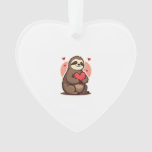 Vintage Sloth Valentine Cute Retro Love Design 2 Ornament