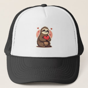 Vintage Sloth Valentine Cute Retro Love Design 2 Trucker Hat