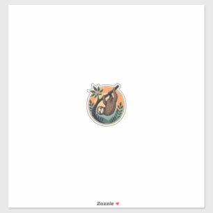 Vintage Sloth Vector Retro Wildlife Badge 2