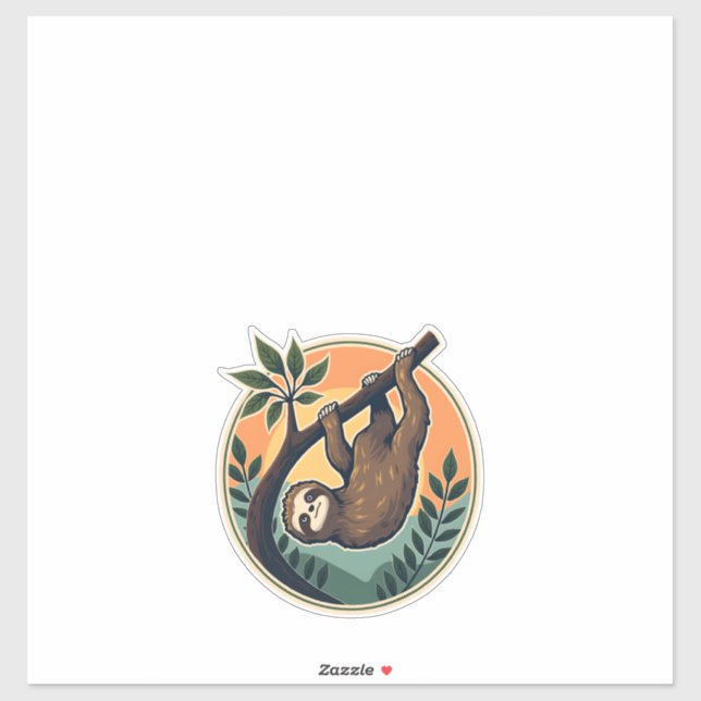 Vintage Sloth Vector Retro Wildlife Badge 2 (Sheet)