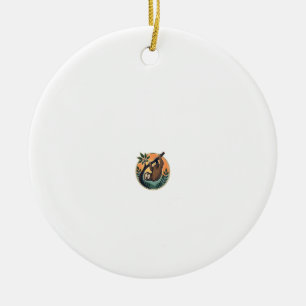 Vintage Sloth Vector Retro Wildlife Badge 2 Ceramic Tree Decoration