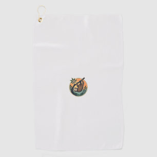 Vintage Sloth Vector Retro Wildlife Badge 2 Golf Towel