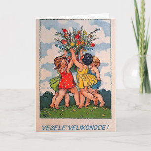 Vintage Slovak / Czech Easter Card