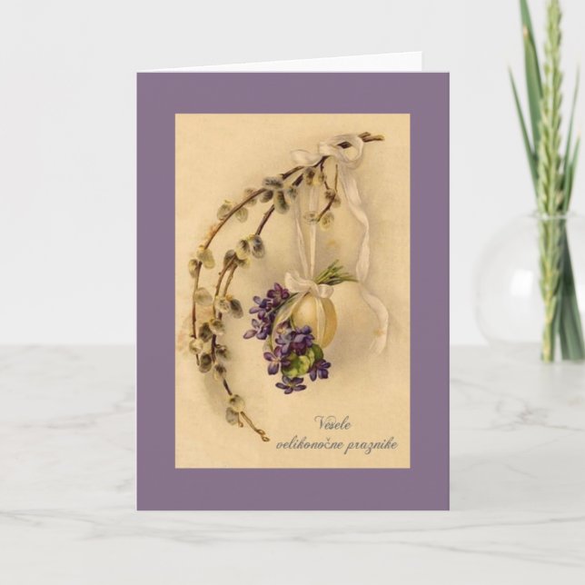 Vintage Slovenian Easter Greeting Card (Front)