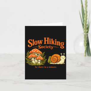 Vintage slow hiking society snail outdoor hiker card
