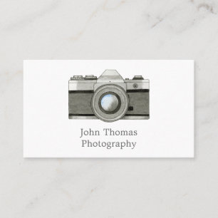 Vintage SLR Camera Watercolor Business Card