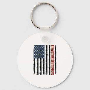 Vintage Small Bus Driver Flag Shirt Design_1 Key Ring