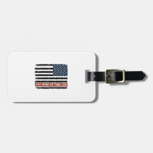 Vintage Small Bus Driver Flag Shirt Design_1 Luggage Tag