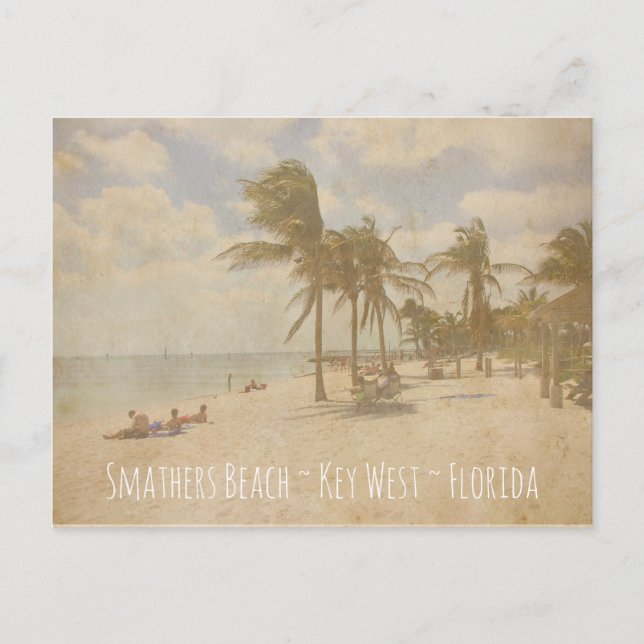 Vintage Smathers Beach, Key West, Florida Postcard (Front)