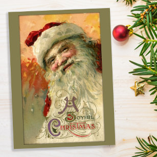 Vintage Smiling Santa Christmas Postcard
