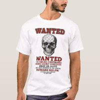 Vintage Smiling Skull Wanted Dead or Alive Poster