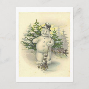 Vintage Smiling Snowman Card