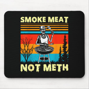 Vintage Smoke Meat Not Skeleton Funny Barbecue Gri Mouse Mat