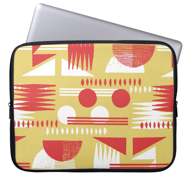 vintage smokeless abstract geometric modern style  laptop sleeve (Front)