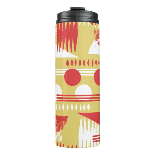 vintage smokeless abstract geometric modern style  thermal tumbler (Front)