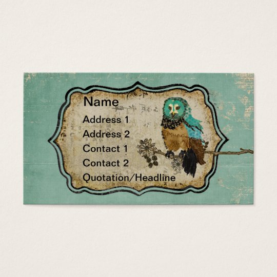 Vintage Smokey Rose Owl Business Card/Tags Business Card