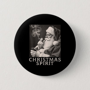 Vintage Smoking Santa Claus Christmas Funny Srit C 6 Cm Round Badge