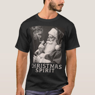 Vintage Smoking Santa Claus Christmas Funny Srit C T-Shirt