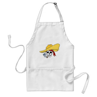 Vintage Smoking Skull with Hat Tattoo Art Standard Apron