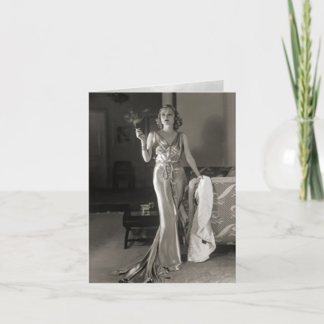 Vintage "Smoking Woman" Card (Front)