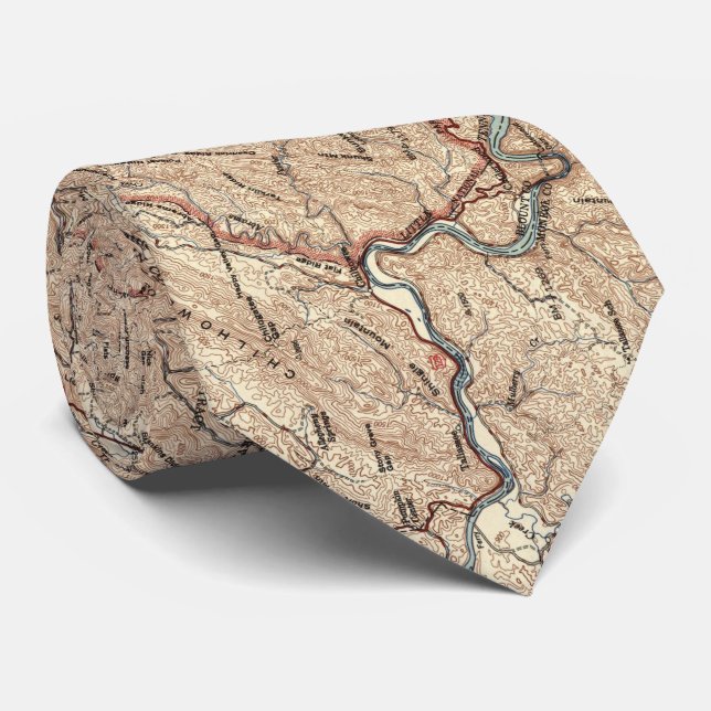 Vintage Smoky Mountains National Park Map (1949) Tie (Rolled)