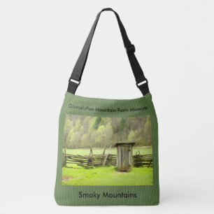 Vintage Smoky Mountains Outhouse Photography Crossbody Bag