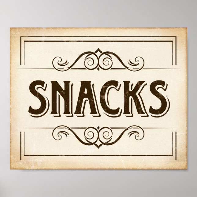 Vintage SNACKS Sign Print (Front)