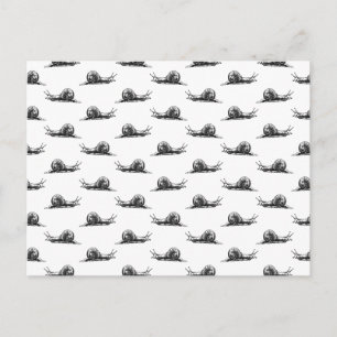 Vintage Snail Art CUSTOM BACKGROUND COLOR Postcard