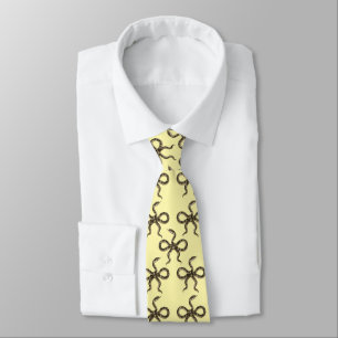 Vintage Snake Bow Pattern Pale Yellow Men's Tie