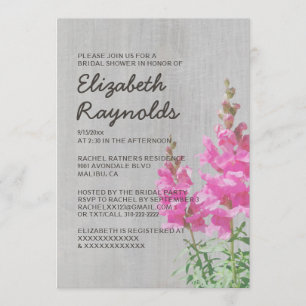 Vintage Snapdragon Bridal Shower Invitations