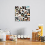 Vintage Snapshots Photo Square Wall Clock<br><div class="desc">Customise with your Instagram photos or other small photos and arrange/crop within frames,  or move them wherever you want. Background colour is customisable.</div>