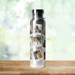 Vintage Snapshots Photo Water Bottle<br><div class="desc">Personalised captions over 15 photos with vintage style frame; metal bottle looks like photos taped to the refrigerator!</div>