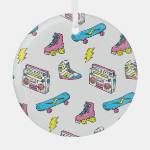 Vintage Sneakers Radio Skateboard Theme Glass Tree Decoration
