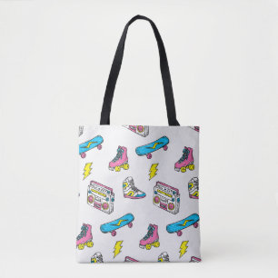 Vintage Sneakers Radio Skateboard Theme Tote Bag