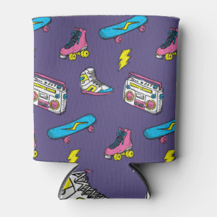 Vintage Sneakers Skateboard Retro Theme Can Cooler