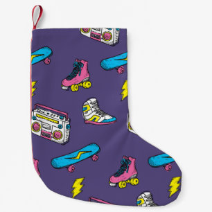 Vintage Sneakers Skateboard Retro Theme Small Christmas Stocking