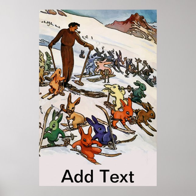 Vintage Snow Bunnies Poster (Front)