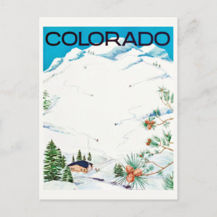 Vintage Snow-Covered Mountains Colorado Travel Postcard