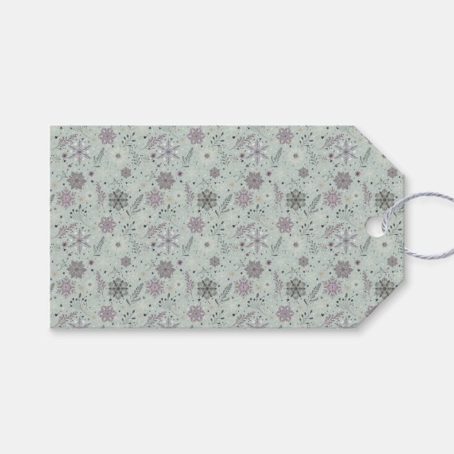 Vintage Snow Gift Tags (Front (Horizontal))