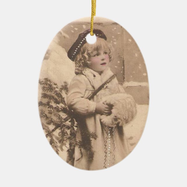 vintage snow girl ornament (Front)