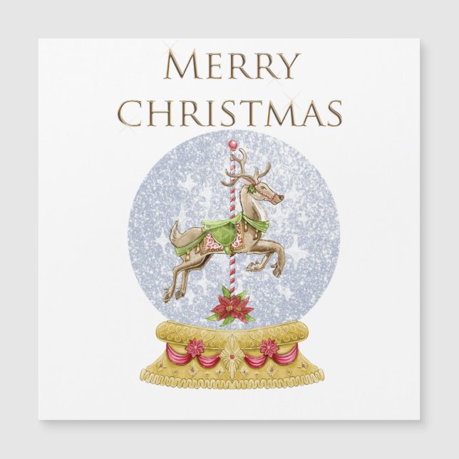 Vintage snow globe magnet (Front)